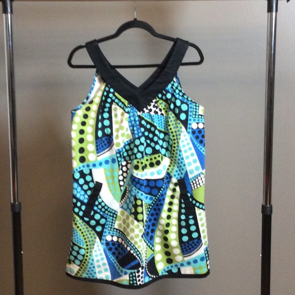 12 AGB groovy boho retro bright polka dot tunic